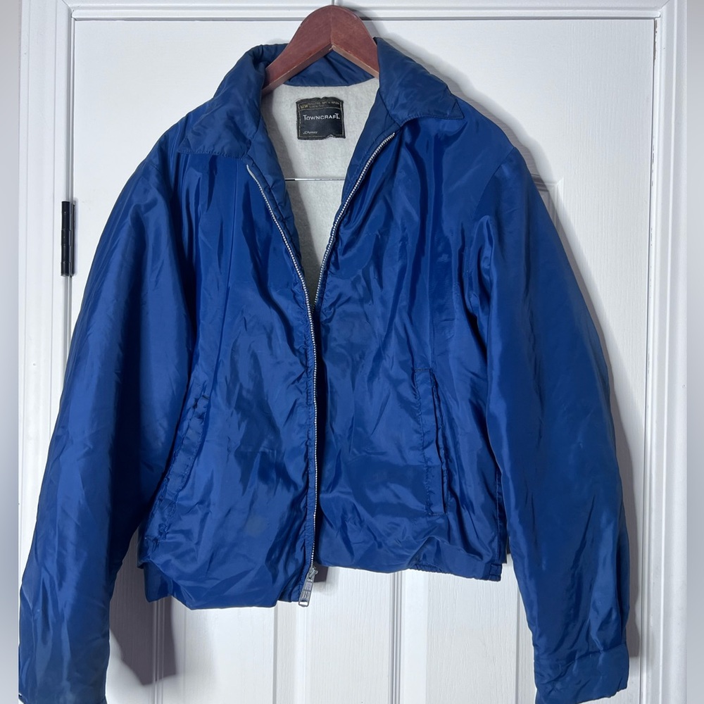 VTG TowncrafT Warm Blue Bomber Windbreaker  - Men’s Med